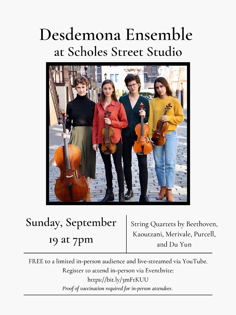 Desdemona Ensemble at Scholes Street Studio